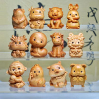 ราคา ไม้แกะสลักสิบสอง Zodiac สัตว์ชิ้นแผ่น Ox Tiger กระต่ายมังกรงูม้าแกะลิง Cock สุนัขหมูมือถือ (23014455333)