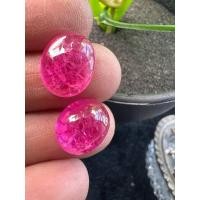 ราคา 17 CARATS 10X14mm พลอยทับทิมพม่าเทียม รูปไก่ PINK RUBY OVAL SHAPE 2 เม็ด BURMA RUBY COLOR (9994939944)