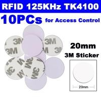 ราคา 10PCs บัตร RFID 125KHz TK4100 แบบเหรียญ 20mm มีกาว 3M RFID Coin ID Card With Sticker Read Only for Access Control (22773697308)