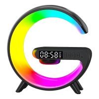 ราคา RGB light Bluetooth speaker can connect to mobile phone and computer with 9 colors RGB light support wireless charging alarm clock play music from TF card (24414211254)