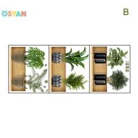 ราคา OSYAN สติกเกอร์ติดผนังลายต้นไม้3ชิ้นลายกระถางต้นไม้รูปลอกติดผนังพื้นหลังตกแต่งผนังและตกแต่ง (24469389248)