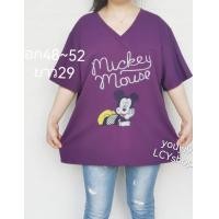 ราคา เสื้อยืดมีกระดุมใส่สบายลายดอกคนอวบคนอ้วน (14293121134)