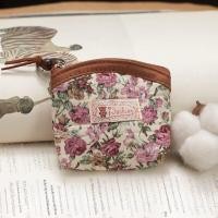 ราคา กระเป๋าสตางค์ผ้าฝ้ายแท้ทรงกลมบางเฉียบสไตล์วินเทจ กระเป๋าสตางค์ผู้หญิง กระเป๋าสตางค์ผ้าลายดอกไม้ขนาดเล็ก กระเป๋าสตางค์แบบพกพา (13849170697)