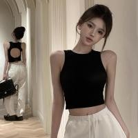 ราคา มีจำนวนจำกัด เสื้อครอป กล้าม สายเดี่ยว ผู้หญิง รุ่น เอวลอย สีพื้น ผ้าคอตตอนอย่างดี สีดำสีขาวสีเทา (24814749171)