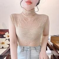 ราคา เสื้อกั๊กผู้หญิงแขนกุด เสื้อชั้นในลูกไม้ เสื้อชั้นในคอสูงครึ่งตัว เสื้อชั้นในผ้าตาข่าย เสื้อคลุมแฟชั่นฤดูร้อน เสื้อคลุมแขนกุด (24765148008)