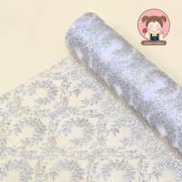 ราคา ผ้าตาข่ายกากเพชร หน้ากว้าง 50 cm สำหรับห่อช่อดอกไม้ ห่อของวัญ ตกแต่งเสื้อผ้า (23145613909)