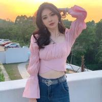 ราคา เสื้อครอปแขนยาวแฟชั่นเปิดไหล่ ทรงเข้ารูป สวยเริ่ด (24749181583)