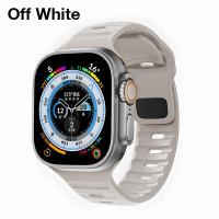 ราคา Sanptoch สายรัดซิลิโคนแบบนิ่มสำหรับเล่นกีฬาสายนาฬิกาข้อมือใช้ร่วมกับ Apple 49มม 46มม 45มม 44มม 42มม 41มม 40มม 38มม ยางรัดผิวขรุขระเป็นมิตรกับ IWatch รุ่น Ultra Ultra2 Ultra3 11 10 9 8 7สร้อยข้อมือห่วง