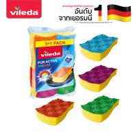 ราคา Vileda Colors Scourer Pack 4 วิเลดา ฟองน้ำ คัลเลอร์ แพ็ค 4 ใยขัด ล้างจาน (24719508160)