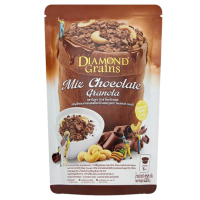 ราคา ไดมอนด์เกรนส์ กราโนล่า มิกซ์ ช็อกโกแลต Diamond Grains Granola Mix chocolate 220G (22947315770)