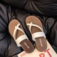 ราคา D329 รองเท้าแตะสายไขว้ แบบสวมนิ้วโป้ง (24296744755)