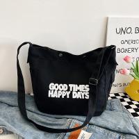 ราคา New Canvas Tote Bag Casual Large Capacity Tote Bag Fashionable Printed Letter Canvas Single Shoulder Tote Bag (23702602087)