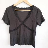 ราคา เสื้อยืดผู้หญิง คอวี แขนสั้น ผ้าลูกไม้ ยืดหยุ่นสูง ลำลอง แฟชั่น วัยรุ่น วัยกลางคน วัยชรา ฤดูร้อน 2025 ผ้าฝ้ายผสม (24938603997)