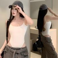 ราคา บอดี้สูทสายเดี่ยว เว้าหลัง สีแอปริคอท สีแดง และสีดำ (24739846004)