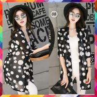 ราคา เสื้อคลุมเกาหลี ผ้าชีฟอง แฟชั่นเกาหลี ผ้าโปร่งบางเบา ลายผ้าสวยงาม ใส่สบาย แบบพริ้วๆ เสื้อคลุม1 (12523996187)