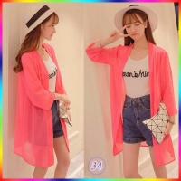 ราคา เสื้อคลุมเกาหลี ผ้าชีฟอง แฟชั่นเกาหลี ผ้าโปร่งบางเบา ลายผ้าสวยงาม ใส่สบาย แบบพริ้วๆ เสื้อคลุม1 (5615058537)