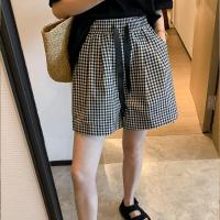 ราคา กางเกงขาสั้นลายสก็อตสีดำขาวเอวสูงหลวมๆ สำหรับผู้หญิงไซส์ใหญ่ กางเกงขายาวทรงหลวม ทรงหลวม สไตล์ลำลอง ฤดูร้อน (24826881011)