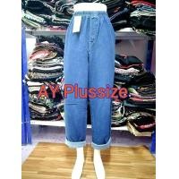 ราคา กางกงยีนส์เอวยืด สาวอวบอ้วนทรงบอย กางเกงยีนส์เอวยืดไซส์ใหญ่ (18577788288)