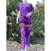 ราคา ชุดมัดย้อม เสื้อ กางเกงขายาว (22826774031)