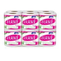 ราคา Belle กระดาษทิชชู่ม้วน เบลล์ กระดาษชำระ ย่อยสลายง่าย รักษาสิ่งแวดล้อม 1 12ม้วน (24620792240)