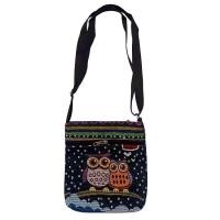 ราคา Ethnic style shoulder bag embroidered butterfly rabbit crossbody bag casual canvas bag cute phone bag (23418753173)