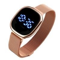ราคา หัวเข็มขัดแม่เหล็ก Jam Tangan Digital สัมผัส LED นาฬิกาข้อมือสแตนเลสแฟชั่นสำหรับผู้หญิงผู้ชาย Relo ไอเดียของขวัญ COD (24265189508)