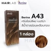 ราคา พร้อมส่ง Berina เบอริน่า A43 สีย้อมผม สีน้ำตาลอ่อนเหลือบทอง ยาย้อมผม ปิดผมหงอก ปิดผมขาว ครีมเปลี่ยนสีผม ราคาถูก ส่งไว (8824592808)