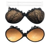 ราคา ส่งเร็วพิเศษ พร้อมส่งจากไทย เสื้อชั้นในลูกไม้ บราเกาะอกไร้สาย ดันทรง สไตล์เซ็กซี่ ปีกนก บรา bra บราลูกไม้ บราเกาะอก (24710710183)