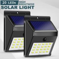 ราคา 20LED โคมไฟติดผนังโซล่าเซลล์ โคมติดผนัง โคมกันน้ำ แอลอีดี โซล่าเซลล์ (20823859831)