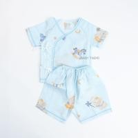 ราคา Little Home Baby ชุดเซ็ทเสื้อผูกหน้าและดุมหน้าพร้อมกางเกงทารก 0 3 เดือน ผ้ามัสลิตคอตตอนทอตาราง นุ่มๆ (24789548642)
