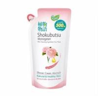 ราคา SHOKUBUTSU Monogatari Premium Shower Cream Refill Pack Japanese Camellia Moisturizing Anti Bacterial 500ml (23171665856)
