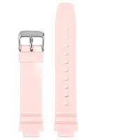 ราคา เหมาะสำหรับสาย Casio นาฬิกาข้อมือ LRW 250H LX 500H เรซิ่นสายนาฬิกายางสีขาวชมพู12มม (23175420635)