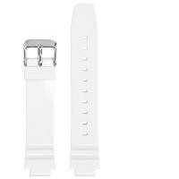 ราคา เหมาะสำหรับสาย Casio นาฬิกาข้อมือ LRW 250H LX 500H เรซิ่นสายนาฬิกายางสีขาวชมพู12มม (23175420633)