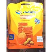 ราคา Peanut Butter Sandwich ขนมจูลี่ส์ Julies ขนมปังกรอบสอดไส้ครีม เนย ถั่ว จูลี่ ถุงใหญ่ 360 กรัม ขนมปังกรอบจูลี่ส์ (16205158461)