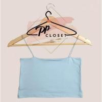 ราคา เสื้อครอปสายเดี่ยวสปาเก็ตตี้ ผ้า2ชั้นทั้งตัว (24140710870)