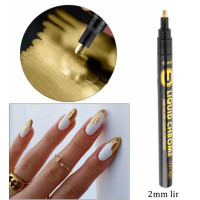 ราคา LIQUID CHROME ปากกาเพ้นท์เล็บ วาดลายเส้น สีเมทัลลิค สีทอง หัวมี2ขนาดให้เลือก อุปกรณ์เพ้นท์เล็บ (21760495372)