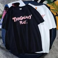 ราคา PX เสื้ัอลำลองผู้หญิง เสื้อยืด แขนสั้น คอกลม ลายพิมพ์สีชมพูสุดหวาน เสื้อคู่ลายภาษาอังกฤษ The Galaxy play girl (22957500155)