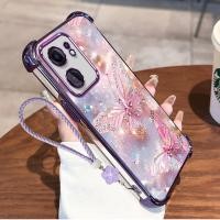 ราคา Casing For OPPO Reno 13F 5G Phone Cases Luxury Soft Silicone DustProof Four Corner Protection ShockProof With Big Pink Butterfly SJ168 (24935076755)