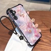 ราคา Casing For Samsung A26 A36 A16 A56 5G Phone Cases Luxury Soft Silicone DustProof Four Corner Protection ShockProof With Big Pink Butterfly SJ168 (24935095831)