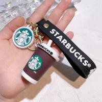 ราคา Starbuck พวงกุญแจรูปถ้วยชานมการ์ตูน3D ตุ๊กตาพวงกุญแจรถกระเป๋ากระเป๋าเป้จี้ของขวัญ (24626764953)