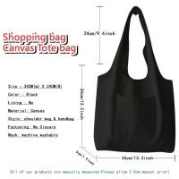 ราคา ผ้าใบผู้หญิงกระเป๋าสะพายใหม่ความจุขนาดใหญ่กระเป๋าช้อปปิ้งแบบพกพาสีดำและสีขาว (23910739679)