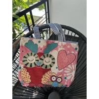 ราคา Embroidered Fashion Canvas Bag Large Capacity Womens Bag Large Capacity Handheld Shopping Bag (24387181247)