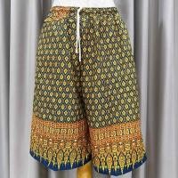 ราคา กางเกงผ้าถุงลายไทย กางเกงขาสั้น กางเกงอาม่า ไซส์ใหญ่ ผ้านิ่ม สีไม่ตก (24774025513)