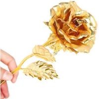 ราคา ดอกกุหลาบ ชุบทอง 24 k ดอกเดี่ยว ไม่มีกล่อง ดอกไม้ วาเลนไทน์ กุหลาบ สีทอง Valentine Rose Gold (12609848280)