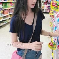 ราคา เสื้อเรย่อนคอวี เสื้อยืดผ้าเรย่อน มีกระเป๋าหน้า เสื้อยืดสวยๆ เสื้อยืดน่ารัก (25023887191)