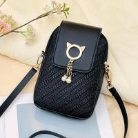 ราคา Belfoyer กระเป๋าโทรศัพท์มือถือสไตล์เกาหลีแบบเรียบง่ายกระเป๋าสะพายเลดี้ทอจี้คิตตี้น่ารัก (24653704355)