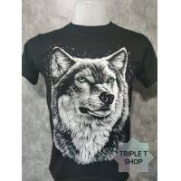 ราคา เสื้อยืดคอกลม สกรีนลายหมาป่า เรืองแสงและไม่เรืองแสง (8846717811)