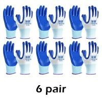 ราคา จัดส่งรวดเร็ว 12คู่ ถุงมือเคลือบยางsafety กันน้ำมัน สารเคมี ถุงมือนิรภัยแรงงาน แบบยกโหล (24188521789)