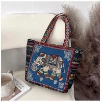 ราคา YOOXI กระเป๋าไหล่ผ้าใบช้าง เสื้อผ้าปักถักร้อยขนาดใหญ่กระเป๋าเรือแบบมือถือวินเทจสไตล์โบเฮมียน (24559264417)