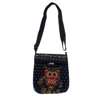 ราคา Ethnic style shoulder bag embroidered butterfly rabbit crossbody bag casual canvas bag cute phone bag (23418753179)